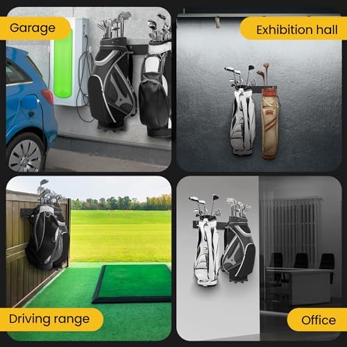 Wall Mounted Golf Bag Storage Rack,Golf Bag Storage Rack for Garage,Golf Bag Organizer for Garage,Golf Bag Hangers/Holder/Hook for Garage,Golf Storage System & Accessories - Image 6