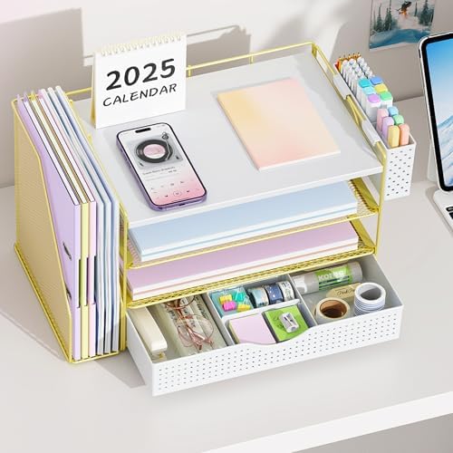 Wood Desk Organizers and Accessories with File Holder & Catalog Racks - Image 3