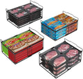 ADRIMER Freezer Organizer Bins, 4 Packs Foldable & Stackable Chest Freezer Organizer Bins with Adjustable Length 11-17.3", Metal Wire Storage Baskets for Upright Freezer, Deep Freezer, Pantry, Black by Adrimersdreamistobeanindispensablecompanioninyourlife