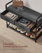 VASAGLE Hall Tree with Bench and Shoe Storage, 2 Fabric Drawers, 10 Hooks - Image 4
