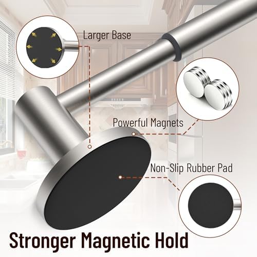 Magnetic Towel Bar, Adjustable Towel Rod, Silver, 2 Pack - Image 4