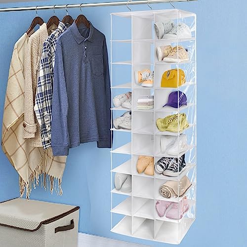 Libeder 30 Section Hanging Shoe Organizer & Storage for Closet, White - Image 5