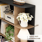 FOTOSOK 72" Corner Bookshelf, 6-Tier Bookshelf and Bookcase, Black/Brown - Image 6