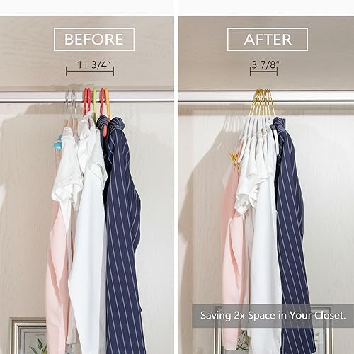 MIZGI Premium Velvet Pants Hangers with Adjustable Clips (Pack of 20) Slim Skirt Hangers- Non Slip Felt Outfit Dress Hangers White - Gold Hooks,Space Saving Shirt Clothes Hangers - Image 4