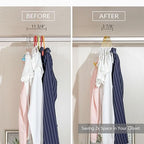 MIZGI Premium Velvet Pants Hangers with Adjustable Clips (Pack of 20) Slim Skirt Hangers- Non Slip Felt Outfit Dress Hangers White - Gold Hooks,Space Saving Shirt Clothes Hangers - Image 4