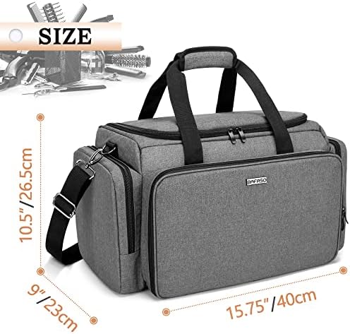 BAFASO Large Capacity Hairdresser Bag with Adjustable Dividers, Gray - Image 6