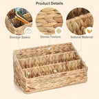 Desk Organizer – Countertop Mail Organizer, Magazine Holder, Boho Decor Water Hyacinth Desk Mail Holder for Home Office, Farmhouse, 12.6" L x 6.7" W x 6.3" H - Image 4