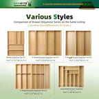 BAMOTTO CRAFTBAMBOO Long V-Shaped Bamboo Drawer Organizer Set of 2 - Image 7