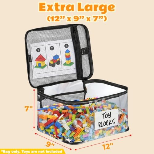 6-Pack Extra Large Clear Toy Storage Bags with Zippers, TPU - Image 2