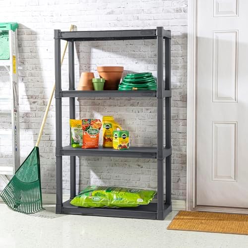 Sterilite 4 Shelf Unit, Heavy-Duty Plastic Storage & Utility Shelving Rack - Image 5