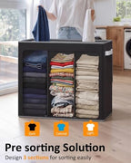 Optish 180L Laundry Hamper 3 Section, Large Hamper with Mesh Bags & Lid - Image 3