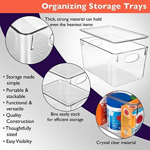 CLEARSPACE Plastic Storage Bins With lids – Perfect Kitchen Fridge Organizer, Pantry Organization, Cabinet Organizers (8 Pack) - Image 4
