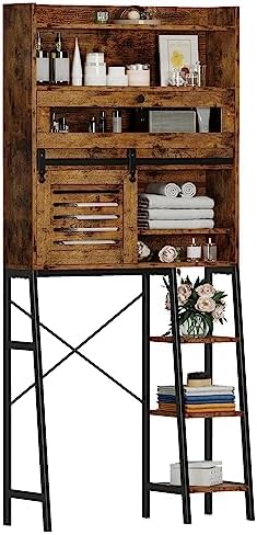 IRONCK Over The Toilet Storage Cabinet with Sliding Barn Door by IRONCK