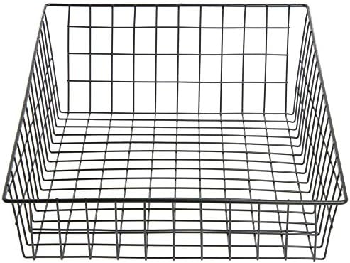 WIRECRAFT MANUFACTURING COMPANY Bagel Basket Rectangular Black Wire - 14" L x 20" W x 3"-6" H by Hubert
