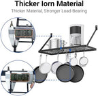 Miyili Wall Mounted Hanging Pot Rack – 30 by 13-Inch Kitchen Organizer with 10 Hooks, Space-Saving Cookware Hanger for Pots & Pans, Black - Image 6