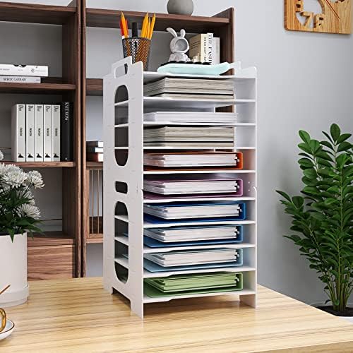 Natwind 10-Tier Office File Organizer For Desk,Paper Sorter,White - Image 3