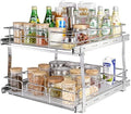 VEVOR 2 Tier 20"Wx21.2"Dx15.2"HPull Out Cabinet Organizer, Heavy Duty Slide Out Pantry Shelves, Steel Roll Out Drawers, Sliding Drawer Storage for Home, 21.5"Wx22.5"Dx19"H Install Size for Cabinet by VEVOR