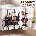 Domensi Hair Tool Organizer Wall Mount Hair Dryer Holder for Cabinet Door - Image 6