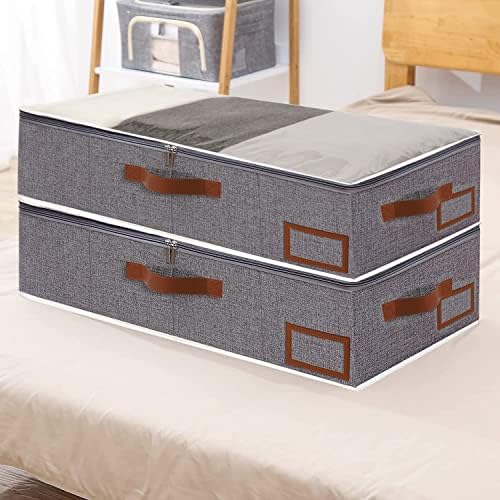 Yawinhe 27L Under Bed Storage,2 Pack Collapsible Container Bags,Grey - Image 6