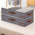Yawinhe 27L Under Bed Storage,2 Pack Collapsible Container Bags,Grey - Image 6