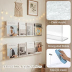 4 Pack Clear Acrylic Magazine Holder Wall, Brochure, 24 Inch - Image 3