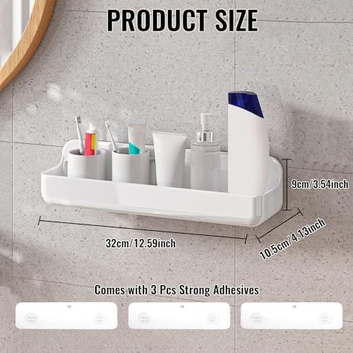 Diesisa Acrylic Wall Mount Organizer, Adhesive Shelves,2Pc Bathroom Shelves - Image 2