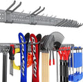 Garage Tool Organizer Wall Mount 66 inches with 13 Adjustable Heavy-Duty Hooks, Garage Organization, Garden Tool Storage Rack, Yard, and Shed, Holds Up to 520 lbs (Grey) by ZICANYCO