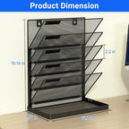 TOPCJ Legal/Letter Size 6 Tier Wall File Organizer,2-in-1 Wall Mounted&Desktop File Holder,2 Installation Methods Screws & Adhesive,Mesh Document Organizer with Label Plate for Home Office - Image 3