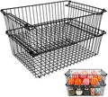 Set of 2 Stackable XXL Wire Baskets For Pantry Storage and Organization -16x12in Large Metal Food Baskets -Vegetable,Fruit,Potato,Onio, Pantry Storage Bins With Handles (Black, XXL) by Unknown