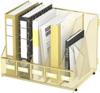 DALTACK 5-Slot Magazine File Holder, Metal Binder Holder, Gold by DALTACK