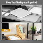 Mind Reader Rattan Vertical File Organizer with Iron Frame, Desktop Organizer, Holds Letter Size Documents, Brown - Image 5