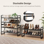 ELYKEN Expandable Shoe Rack for Closet, 4-Tier Metal Black Shoe Organizer - Image 6