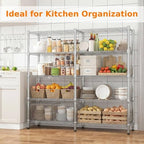 Homdox 5-Tier Adjustable Metal Storage Shelves, Space-Saving Corner Rack for Kitchen, Pantry, Office, Garage, Books & Plants, 18"x60"x72", Silver Gray - Image 5