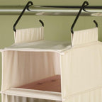 Household Essentials Hanging Shoe Organizer, 10 Wide Cubbies with Cedarline Pockets, Heavy-Duty Cotton Canvas, Removable and Industrial Hooks, Natural - Image 4