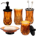 Amber Bathroom Accessories, Round Thick Glass & Zinc Alloy Pump by ZIVQEXMURL
