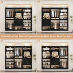 Unikito 75" Modular Closet System with 3 Sets, Mirror & Drawers, Black - Image 4