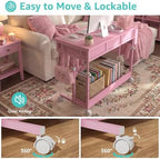 Pink Rolling Desk with Drawers, 40" Height Adjustable Girls Standing Desk - Image 7