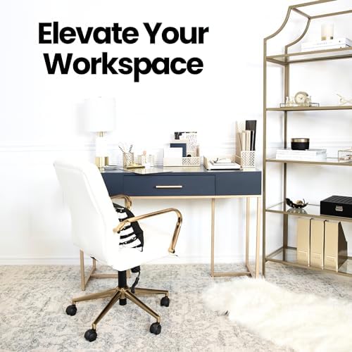 BLU MONACO | Gold Desk Organizer Set with Mail Sorter, Sticky Note Holder, Pen Cup, Magazine Holder, Letter Tray & Business Card Holder | Stylish Desk Accessories for Women & Home Office Décor - Image 4