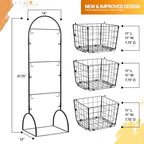 Sorbus 3 Tier Basket Stand for Fruit, Vegetables & Kitchen Storage - Image 4