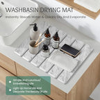 Stone Dish Drying Mat Collapsible Diatomaceous Earth Absorbent Mat Quick Dish Drying Pad Dish Rack Pad Match Any Counter to Multiple Usage for Kitchen,Bathroom - Image 6