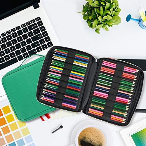 YOUSHARES 166 Slots Colored Pencil Case, 110 Slots Gel Pens fo Coloring Case Organizer, Handy Multilayer Color Pencil Holder for Glitter Gel Pens, Refills, Colored Pencils for Adults & Artist (Green) - Image 5