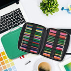 YOUSHARES 166 Slots Colored Pencil Case, 110 Slots Gel Pens fo Coloring Case Organizer, Handy Multilayer Color Pencil Holder for Glitter Gel Pens, Refills, Colored Pencils for Adults & Artist (Green) - Image 5
