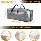 SpaceAid Heavy Duty Moving Bags, Extra Large Storage Totes W/Backpack Straps Strong Handles & Zippers, Alternative to Moving Boxes, Packing & Moving Supplies, Clear (8 Pack) - Image 5