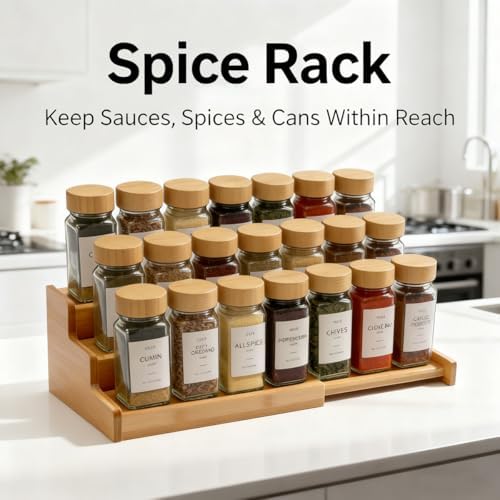 JinDoWin Spice Rack Organizer for Cabinets,Countertop & Pantries,2 Pack - Image 3