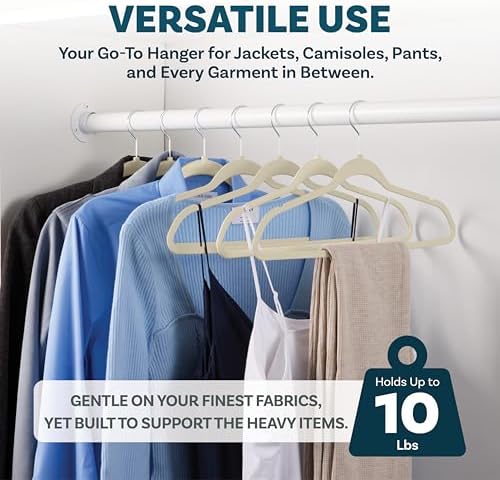 DEILSY™ Non-Velvet Thin Hangers Space Saving Ivory Hangers 50 Pack - Image 6