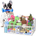 Kaiferty Indestructible Dog Toy basket, Medium Toy Box for Dogs,Pet Toy Bin Dog Metal Basket for Toys, Dog Toy Storage, Dog Storage Organizer,Dog Toy Box for Living Room Area (White) by Kaiferty