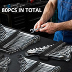 DEHOYI 80 pcs Modular Wrench Organizers for Tool Drawers - Wrench Rack with Metric & SAE Labels, Perfect Tool Storage Holder. Gift for father, brother and boyfriend (No Magnet, Black) - Image 6