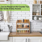 3 Tier Bamboo Spice Rack Wall Mount or Countertop,Spice Organizer - Image 3