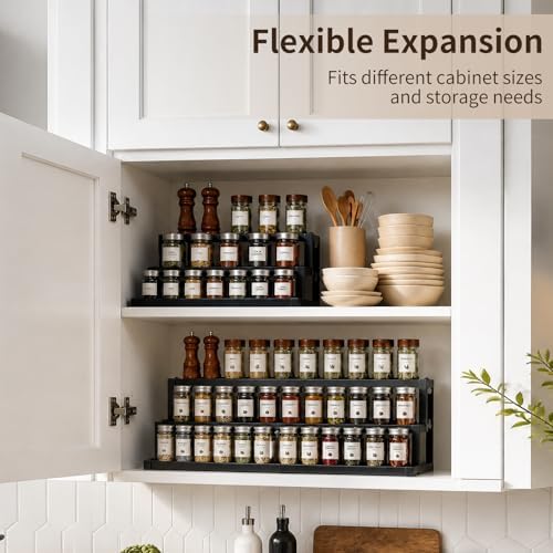 Expandable Spice Rack Organizer for Cabinet, Supports 17.6 lbs Per Tier - Image 4