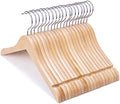 Nature Smile Juniors Preteen Older Children Wooden Coat Hangers 14 Inches Wood Dress Shirt Jacket Hangers with Anti-Rust Hook (20 Pack Natural) by NatureSmile